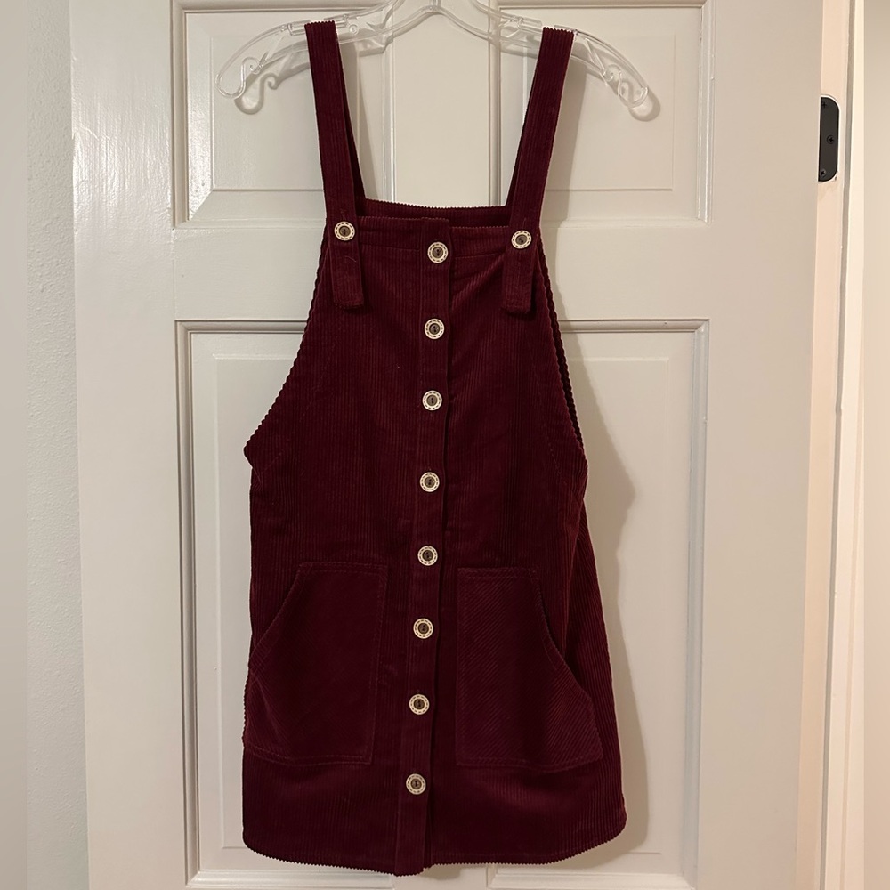 Forever21 Burgundy Corduroy Button-Front Dress